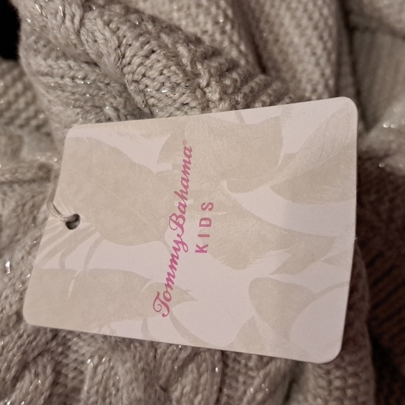Tommy Bahama girls size 14 asymetric gray metallic long sleeve sweater NWT - Picture 4 of 7
